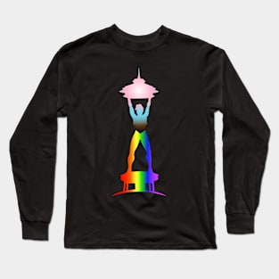 Celebrating Pride Progress in Seattle (Female) Long Sleeve T-Shirt